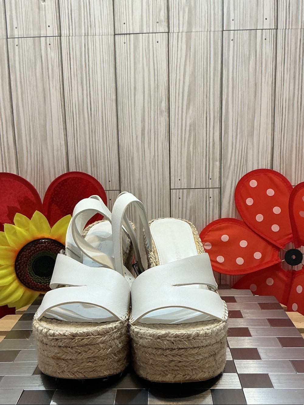 Sigerson Morrison White Espadrille Wedge Sandals